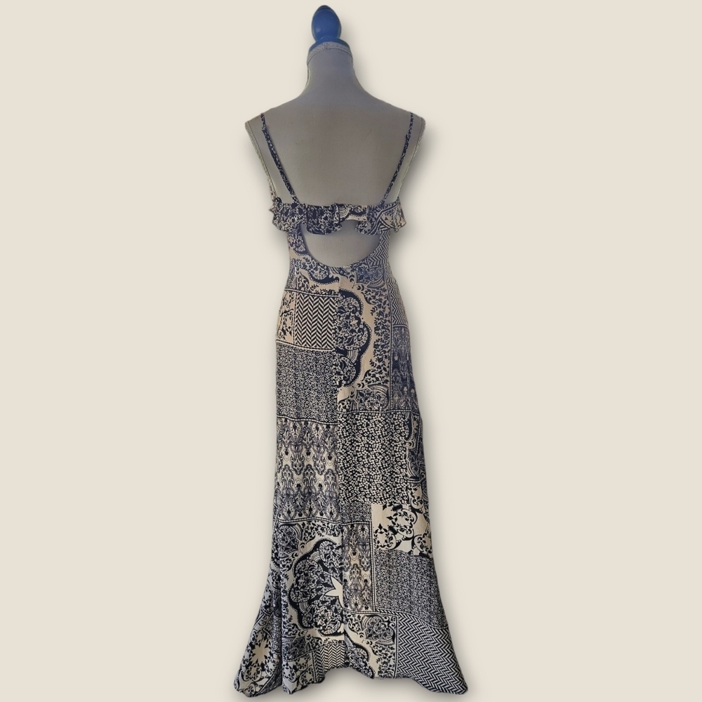 Black & Cream Pattern Maxi Dress - Picture 6 of 6